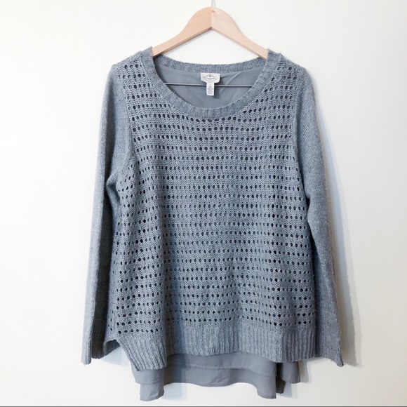 St. John's Bay Sweaters - st. john’s bay | grey sweater knit overlay large
